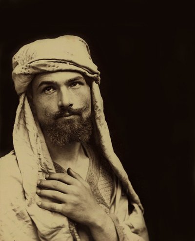 Self-portrait of Baron Wilhelm von Gloeden in Arabic costume, c.1890 by Baron Wilhelm von Gloeden